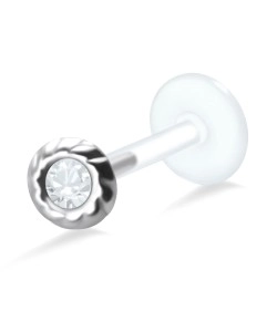 Bezel Set Stone Labrets Push-in LA-691